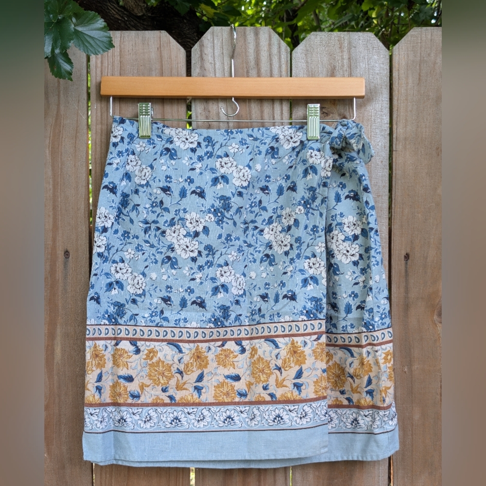 Vintage Marsh Landing Petites Floral Wrap Skirt